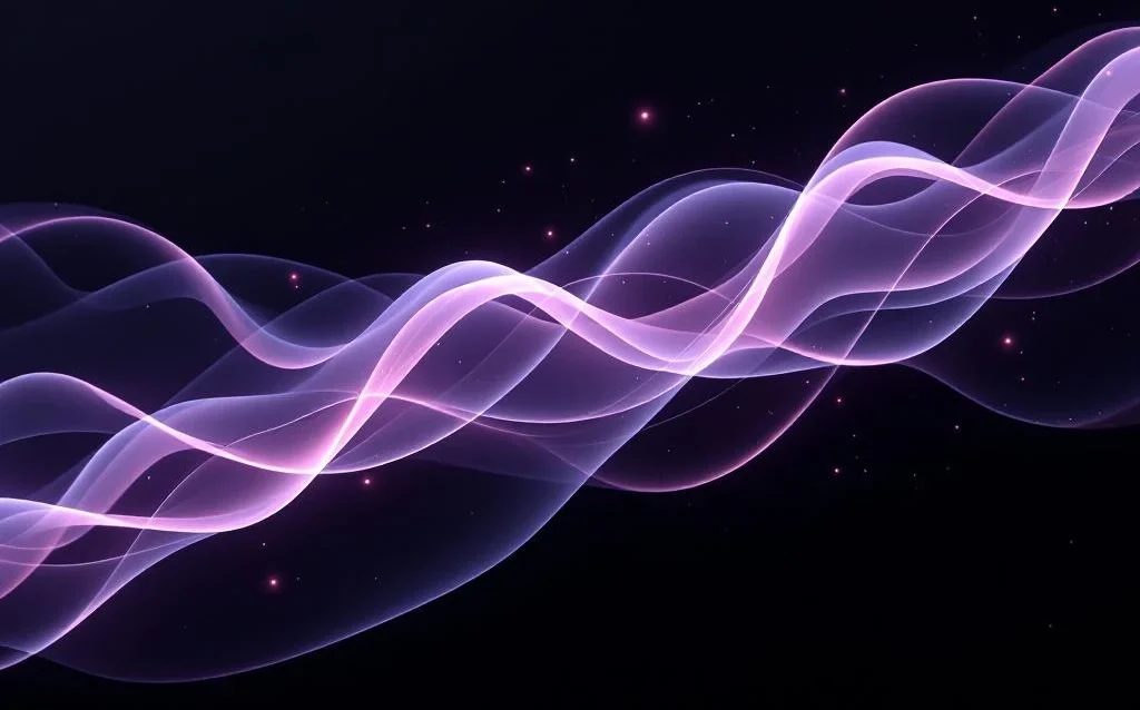 neural-network-visualization-data-flow-abstract.jpg Abstract purple and gray light ribbons flowing through dark space, forming neural network-like patterns with glowing nodes