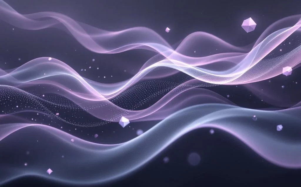 digital-neural-pathways-flowing-light-abstract.jpg Flowing purple and silver light ribbons spiral through dark space with floating glass fragments, suggesting digital neural pathways